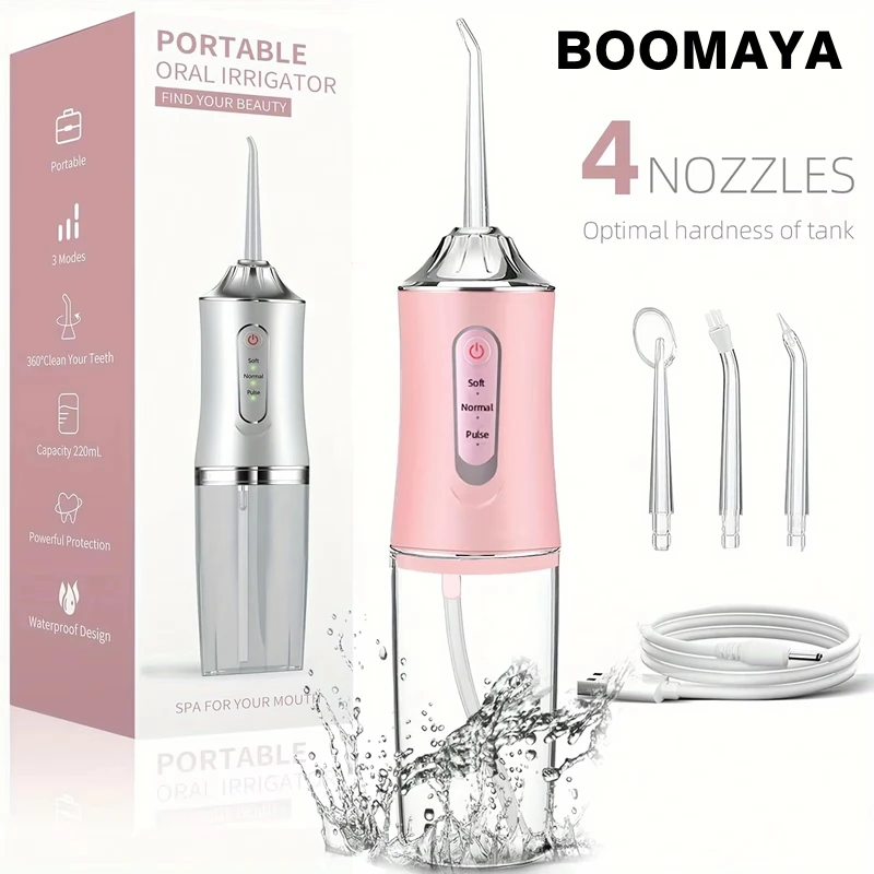 Dental Oral Irrigator Water Flosser Thread Teeth Pick Mouth Washing Machine 5 Nozzels 3 Modes USB Rechargeable 300ml Tank