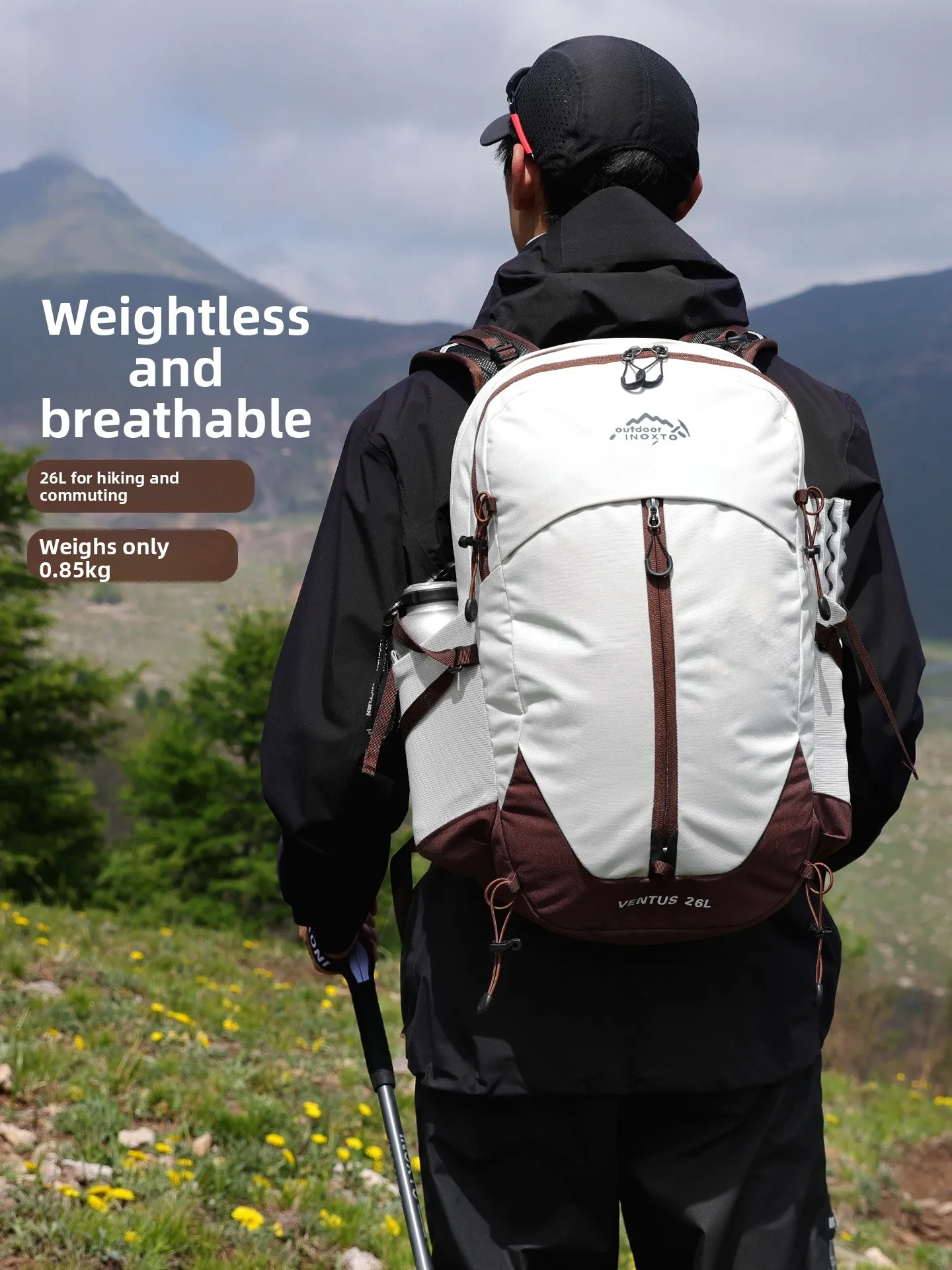 Lightweight Outdoor Climbing Bag 26L Unisex Hiking Backpack Double Shoulder Outdoor Sports Bag with Rain Cover And Water Bott...