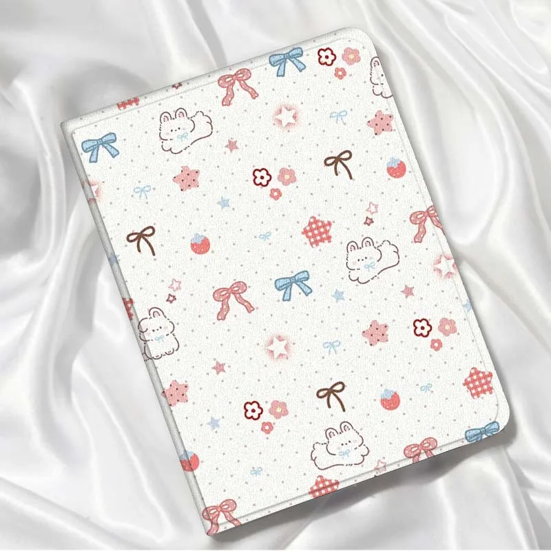 

Cute pink rabbit cartoon For iPad Pro Air Mini 1 2 3 4 5 6 7 7th 8th 9th 10th 11th 10.2 9.7 10.5 10.9 11 12.9 Tablet Case