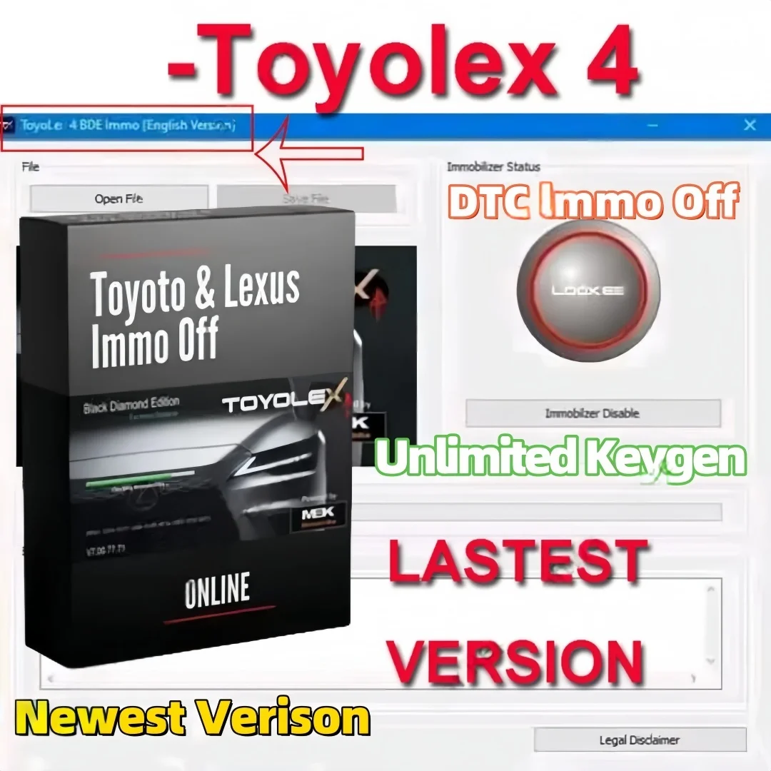 

2025 TOYOLEX 4 с неограниченным количеством ключей (Keygen) для иммобилайзеров Toyota Lexus Denso IMMO (аналог Toyolex 3)