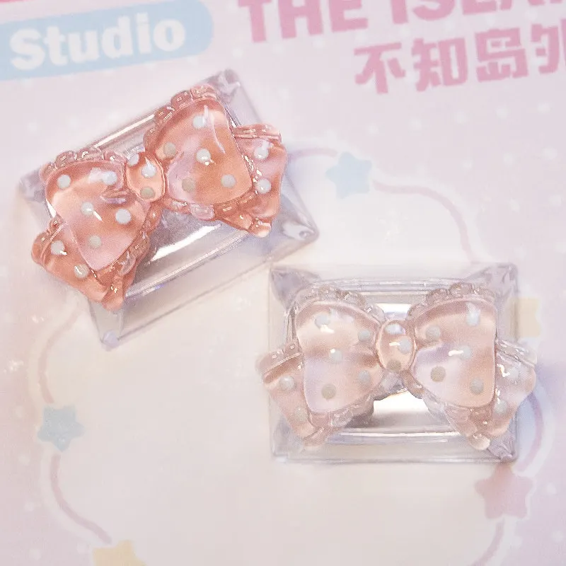 1.25u Ctrl Key Pink Transparent Cute Bow Keycap Custom Backlit Keycaps for Cherry MX Mechanical Keyboard RGB Keycaps Gift Single
