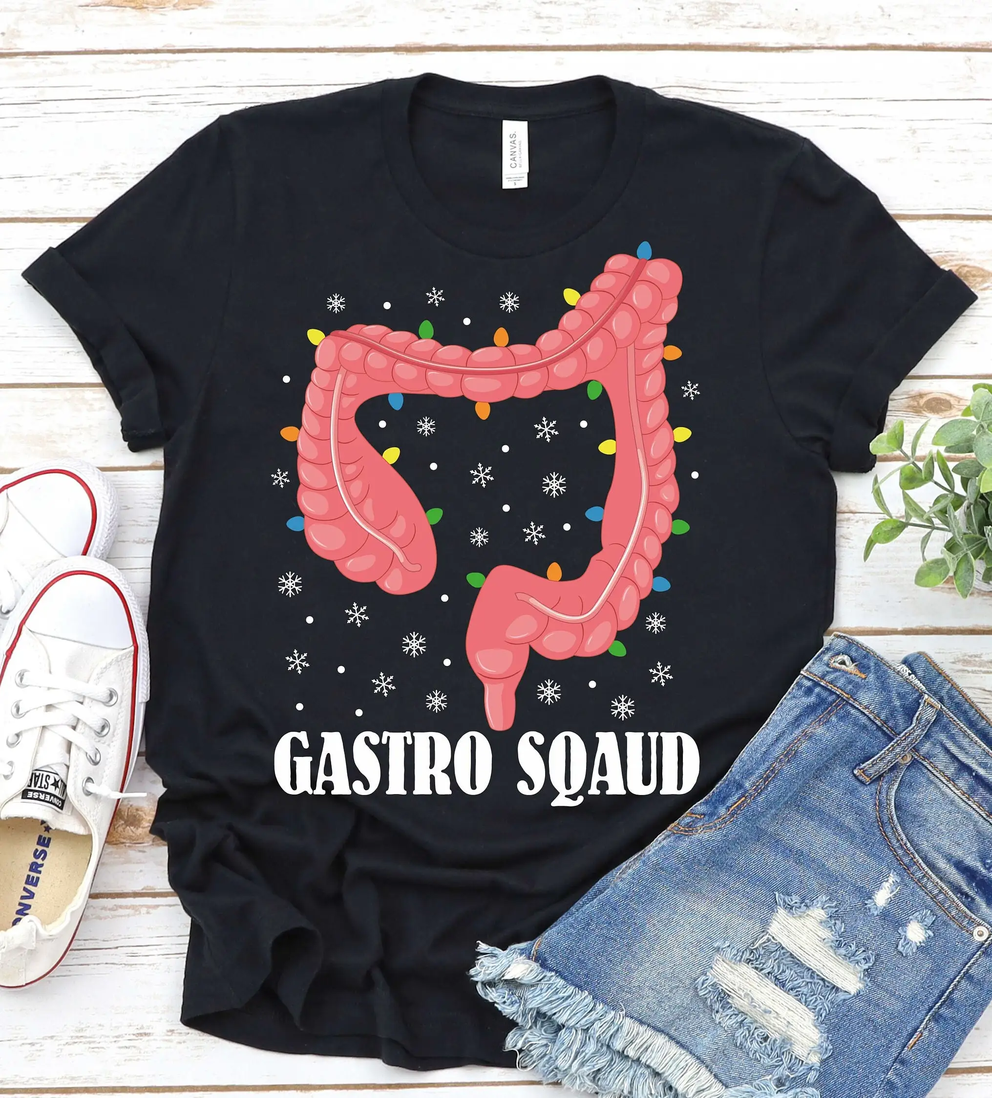 Gastro Nurse Squad T Shirt Christmas Gastroenterologist Gastroenterology Xmas Endoscopy Tech Unit