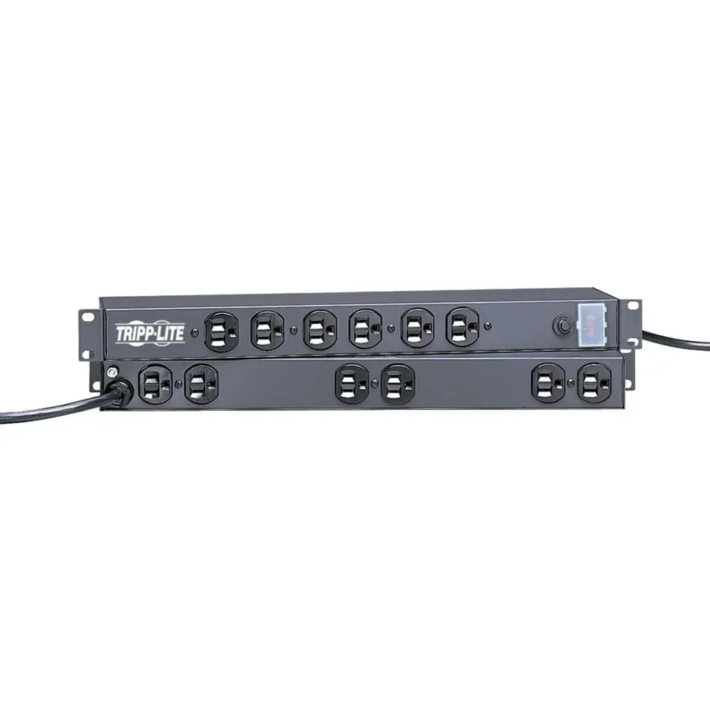 Rack-Mount Power Strip 12 Outlet 15A 5-15P 1U 19