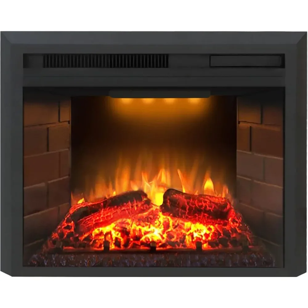 Electric Fireplace, 25 Inches Electric Fireplace Insert, Fireplace Heater with Overheating Protection, Fire Crackling Sound