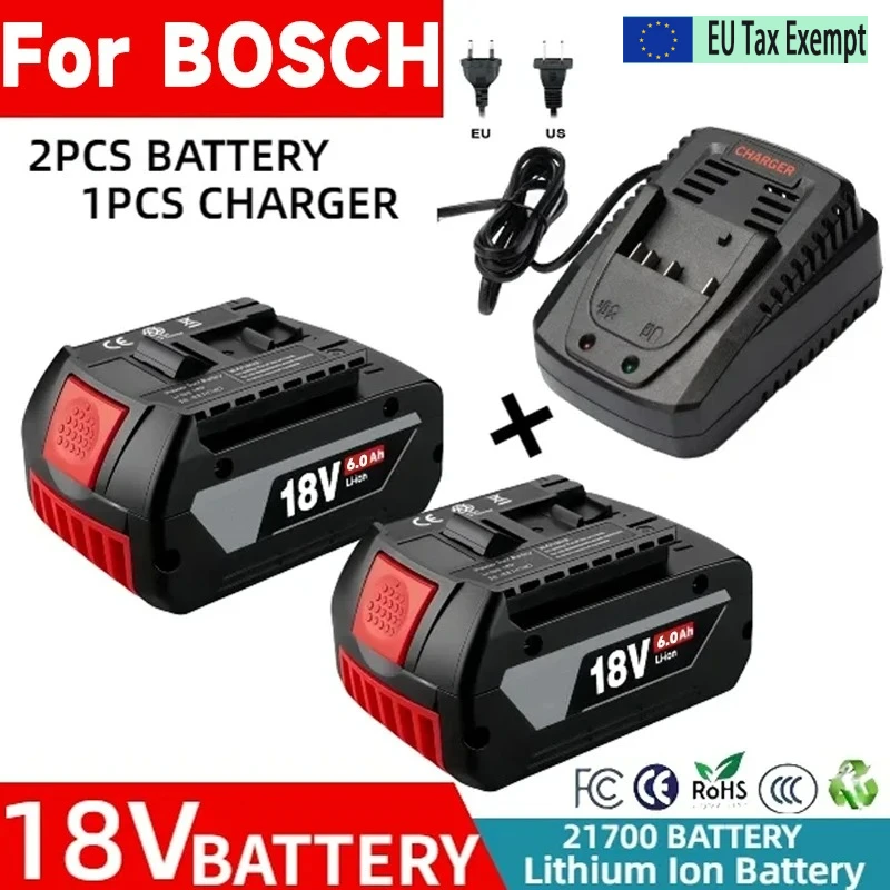 GBA 18V 100% Originale per Bosch 18V 6Ah Batteria Ricaricabile Adatta per Utensili BAT622 BAT618G Batteria ad Alta Potenza 10C