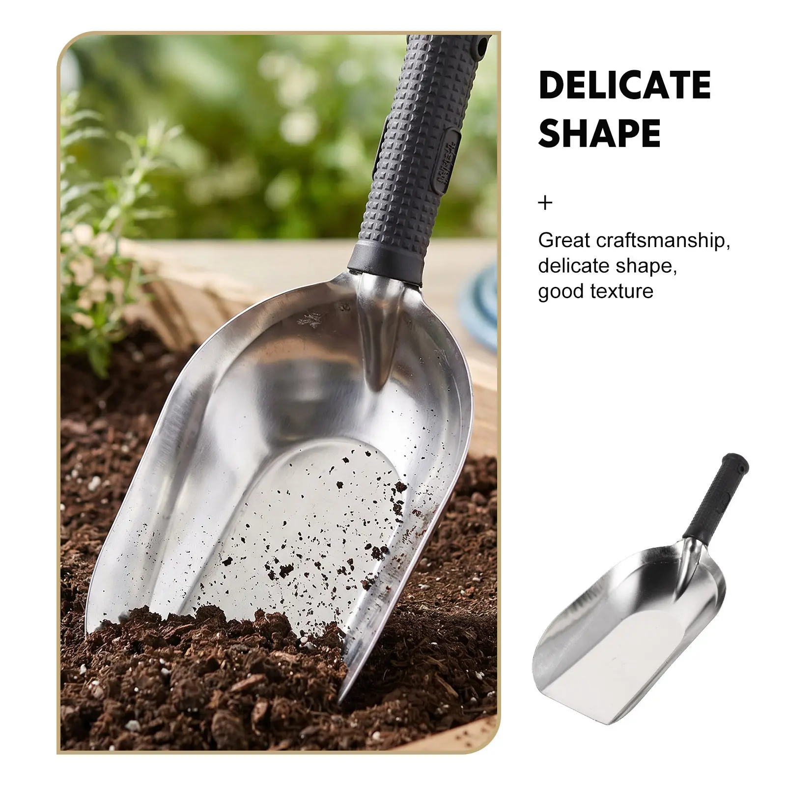 Stainless Steel  Trowel Hand Tool Gardening Shovel Heavy Duty Digging Weeding Transplanting Soil Spade For Outdoor Gardening