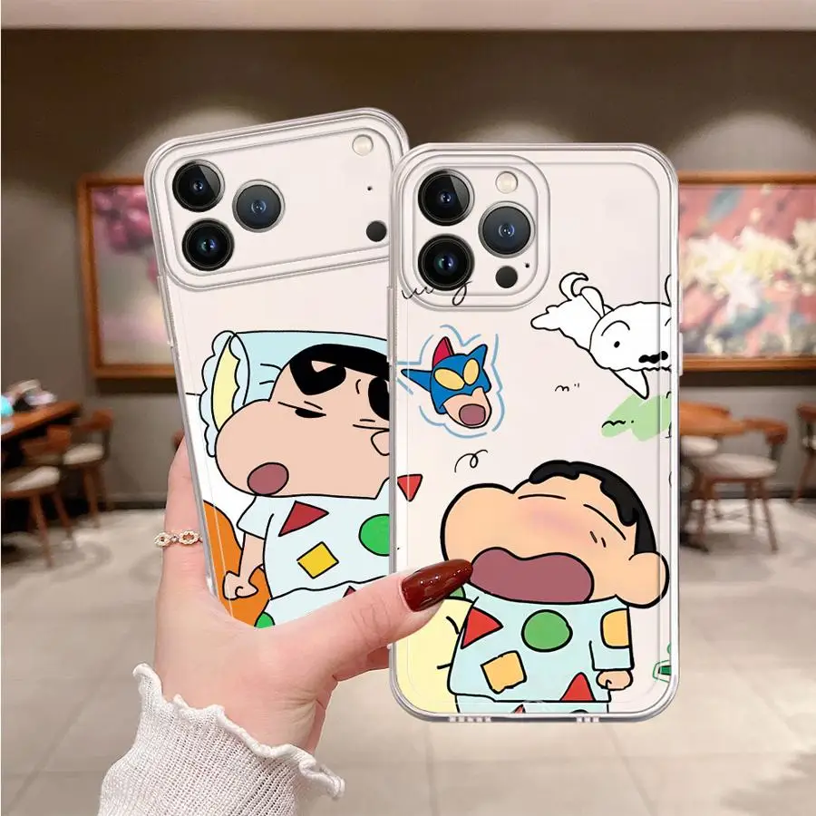 Cra-yons Shin-chans Case for iPhone 17 Pro Max 11 XS Max 15 16 Air 13 Pro XR 12 Mini 17e 14 Plus Soft Phone Cover