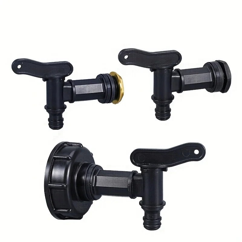 3/4” IBC Faucet Ton Barrel Valve S60 Center Transfer Cover Turn 6 Minutes 3/4 Black Pacifier Faucet garden accessories