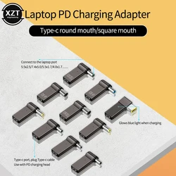 5A 100W PD Converter Trigger Jack DC to Type C Femal 5.5/7.4 Zinc Alloy with Light Head Power Adapter for Dell/HP/ASUS Laptops