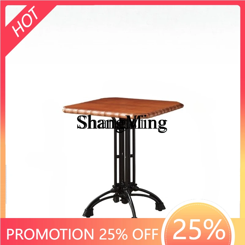 

SM solid wood square dining table square casual home restaurant modern simple coffee table