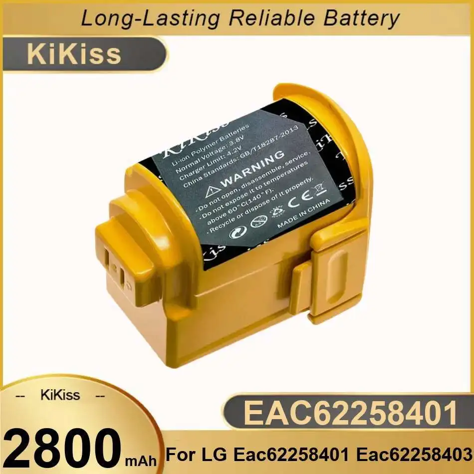 

Аккумулятор EAC62258401 с горизонтальным разъемом 2800 мАч для LG EAC62258403 EAC62258405 EAC63341001 VS8603SWM VS8707SWM