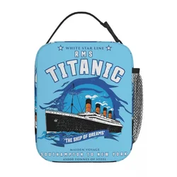 White Star Line RMS Titanic Insulated Lunch Bag Boys Kids Gift Food Container Bags Leakproof Thermal Cooler Lunch Box For School