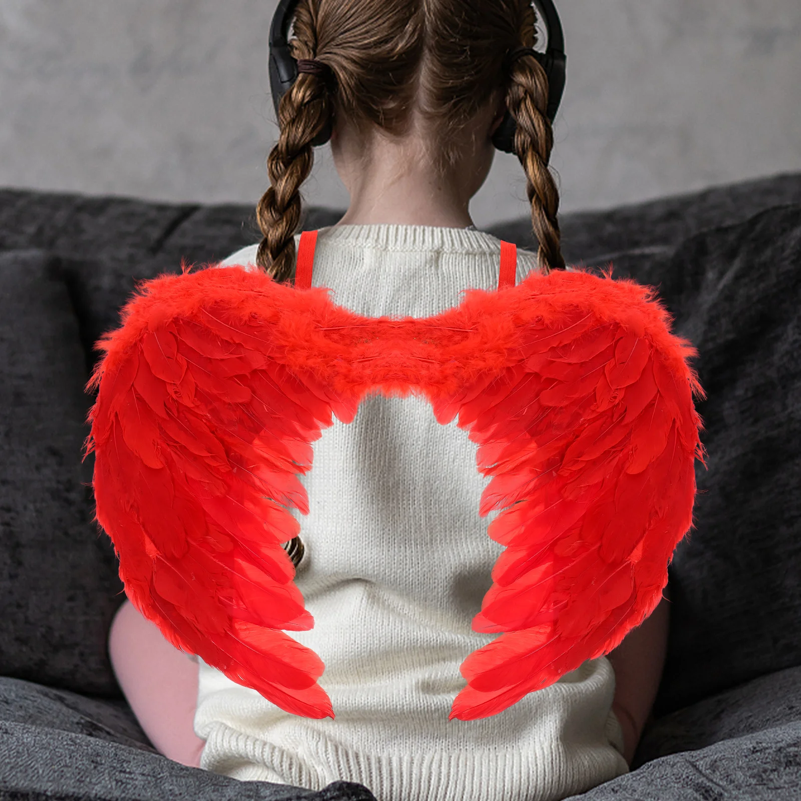 

1pcs Bright Color Lightweight Angel Wing Costume Prop For Kids Party Cosplay Performance Decoration Large Fairy Plume Role Play