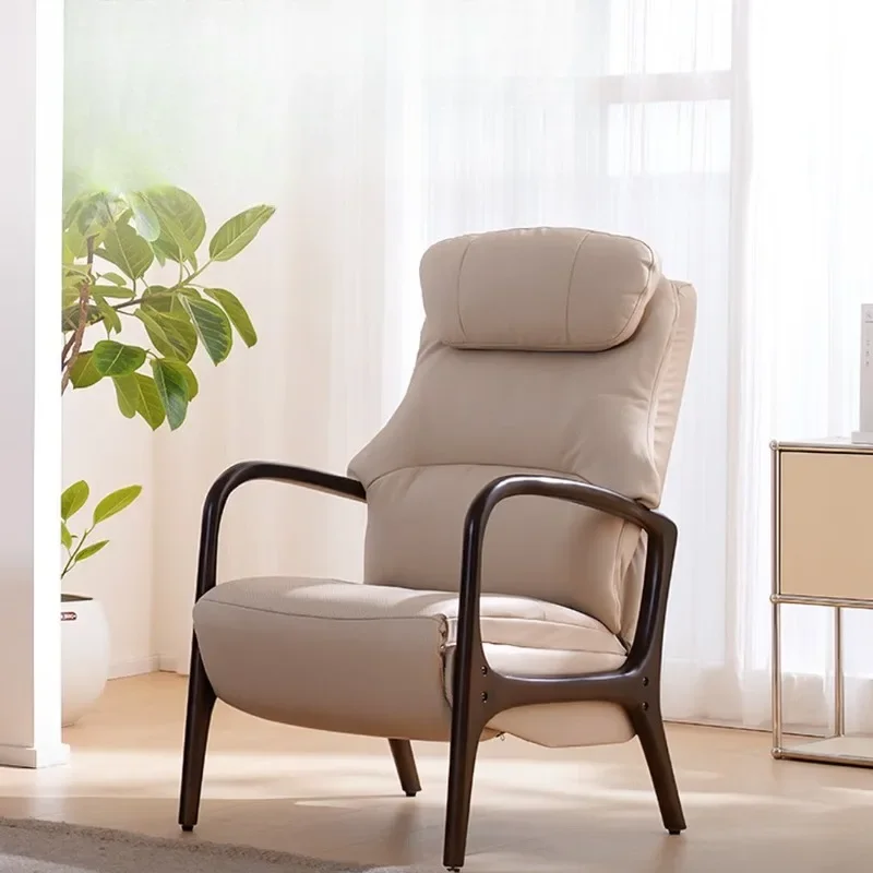 

Electric single sofa chair electric recliner with waist support function sofa chair lazy solid wood lounge