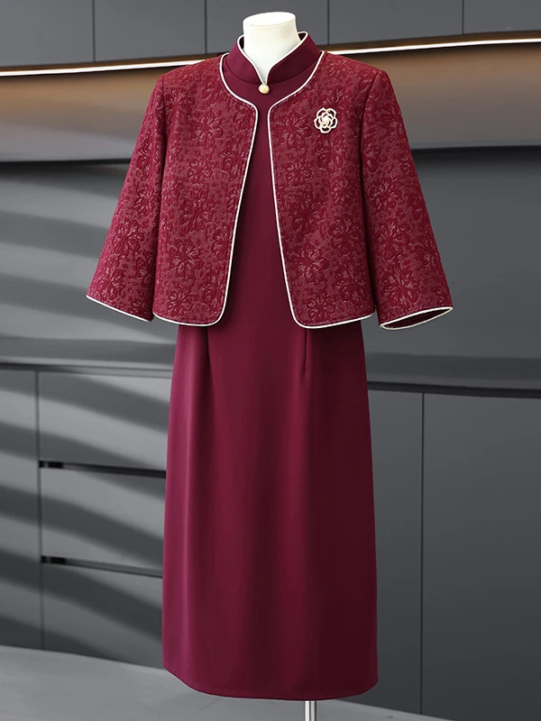 red-wedding-dr-two-piece-set-for-middle-aged-and-ly-mothers-spring-autumn-ele-loose-fit-zipper-dring-gown