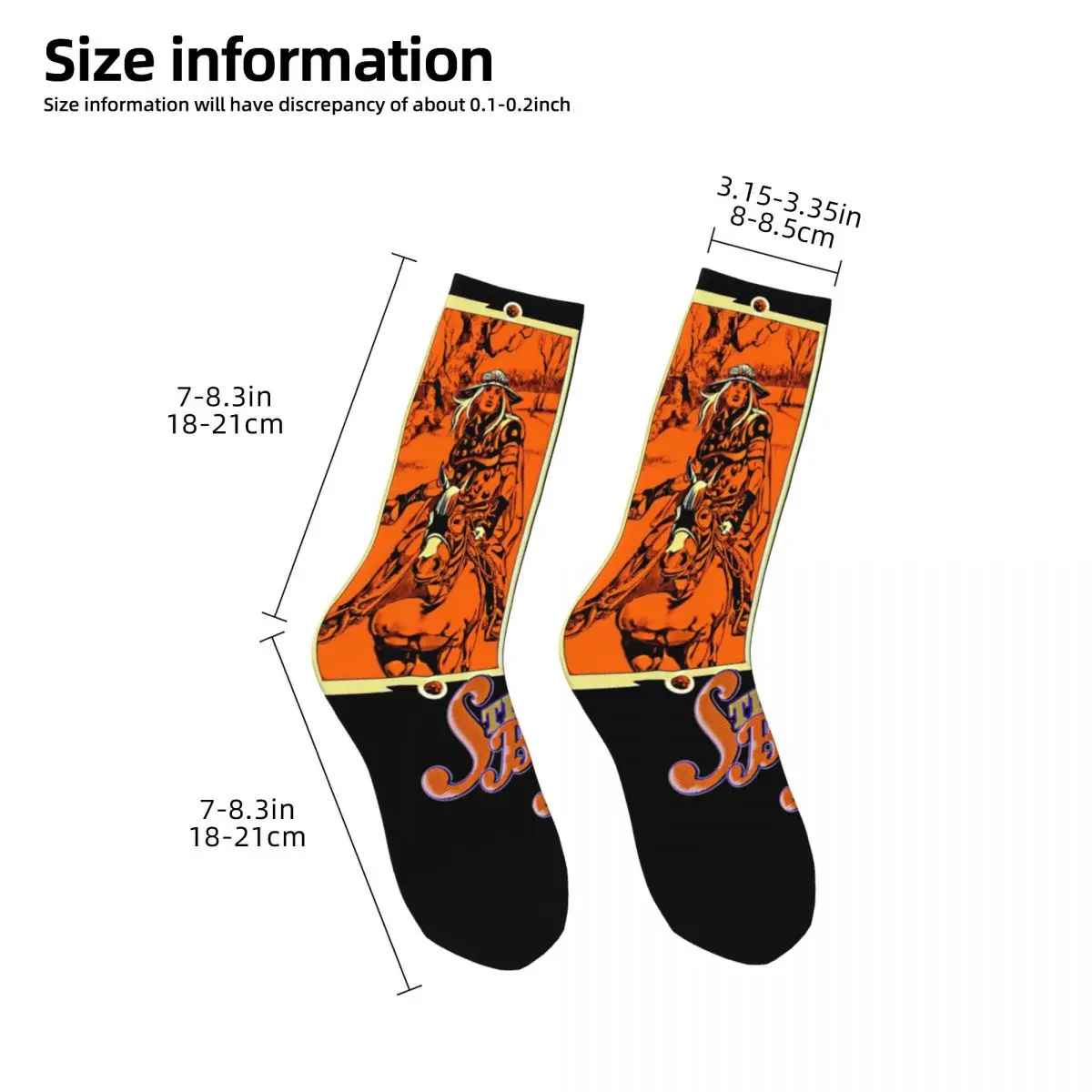 Winter Warm Funny  SBR Steel Ball Run Volume 15 Cover Socks Jojos Bizarre Adventure Anime Jjba Manga Breathable Basketball Socks