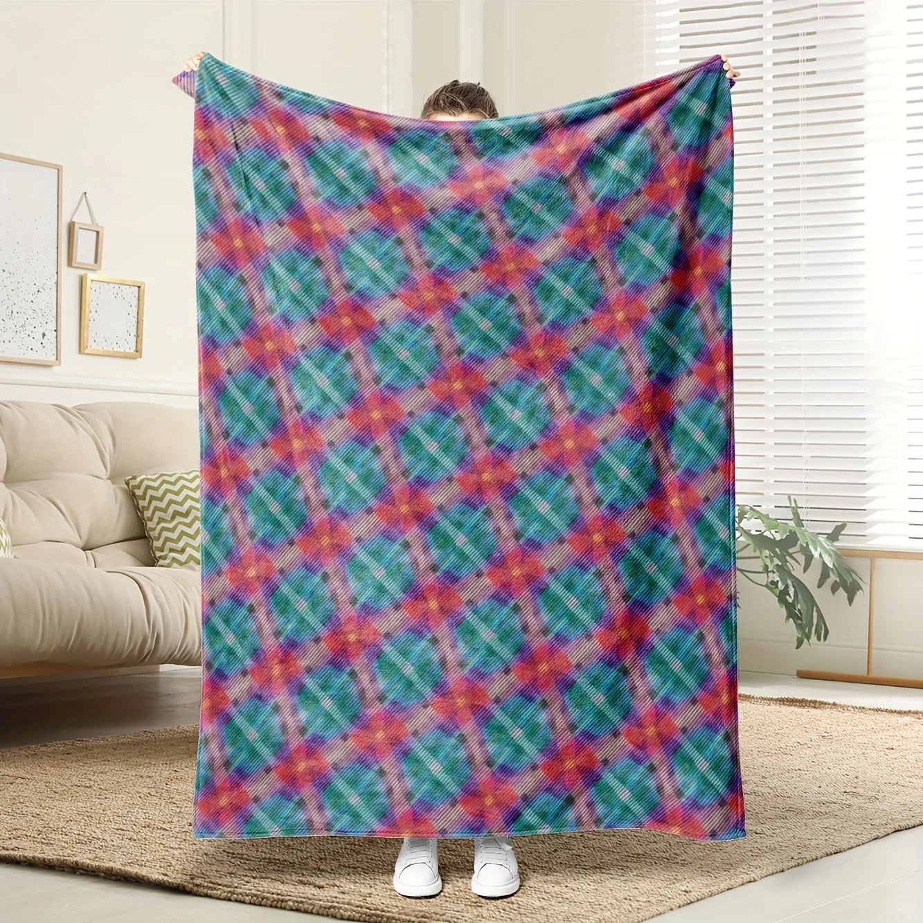 1 manta polar Candy Bar - Estampado de KittKat/Snickers, regalo para amantes del chocolate 100% poliéster