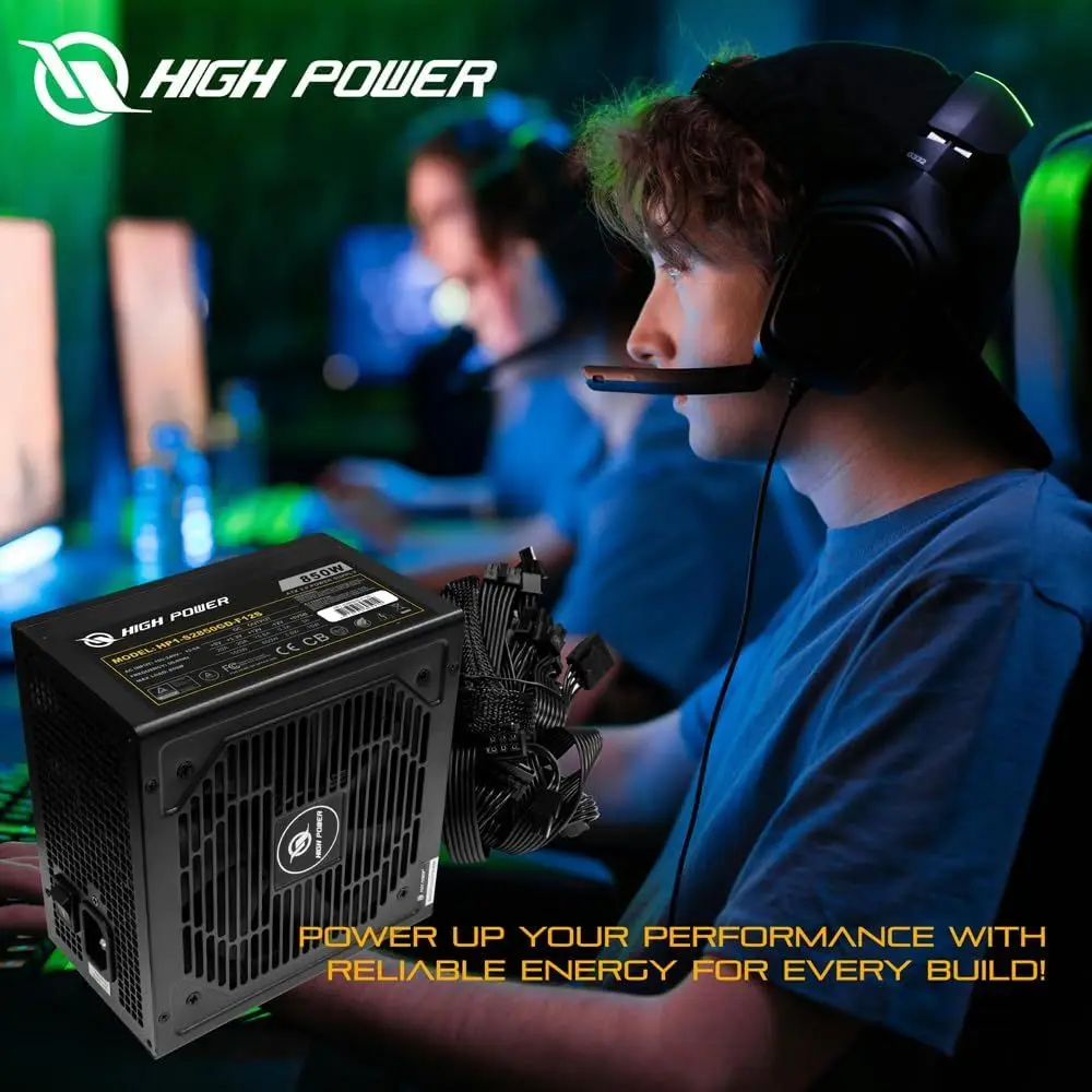 850W Power Supply 80 Plus Gold Certiied ATX 3.0 & PCIe 5.0 Compliant. High-Perormance, Eiciency, Reliaility, 120mm Silent an, Ac