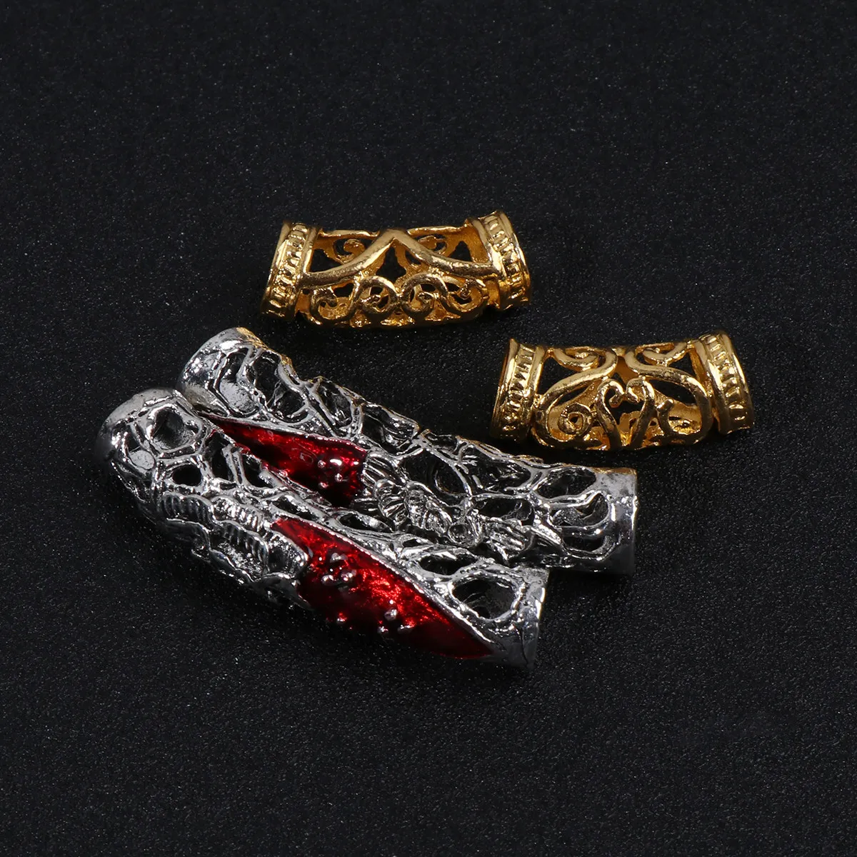 10pcs Dreadlock Hair Braids Cuffs – Hollow Metal Tubes, Lightweight & Durable Stylish Hair Rings for Locs