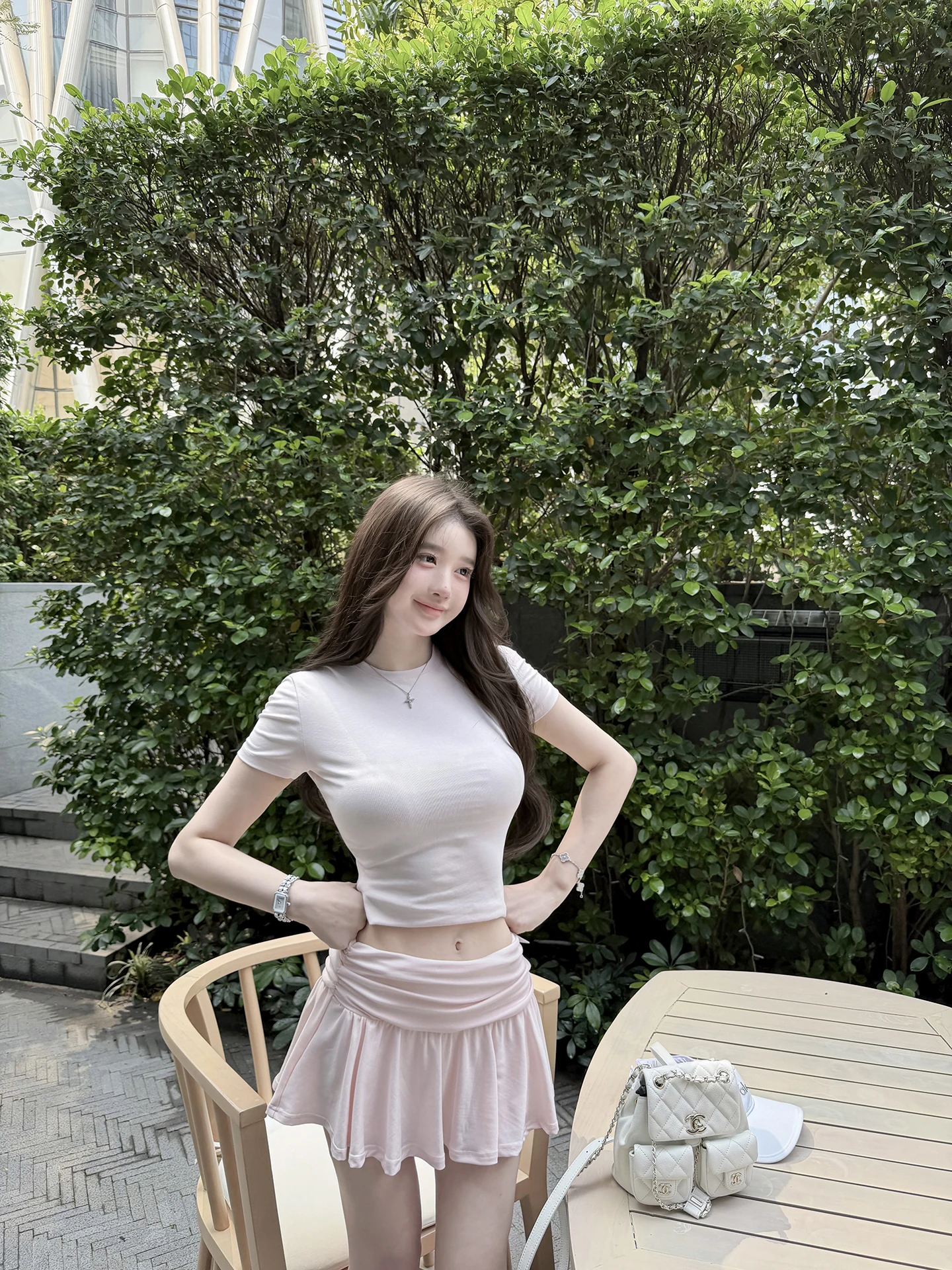 

Универсальный комплект Ruyu SK1MS: футболка с коротким рукавом и юбка с высокой талией, сексуальный летний наряд из двух предметов, эластичный, с круглым вырезом, из хлопка.