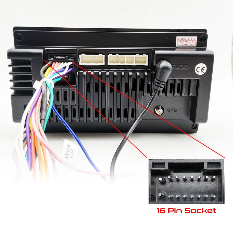 Xiatiaosann 2 stuks 16-pins ISO-standaard auto stereo radio kabelboom connector voedingskabel bedrading universele accessoires voor Android auto-toepassingen