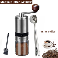 Manual Coffee Grinder 6 Coarseness Adjustable Settings with Ceramic Espresso Grinder Portable for Office Home Camping Travel Use