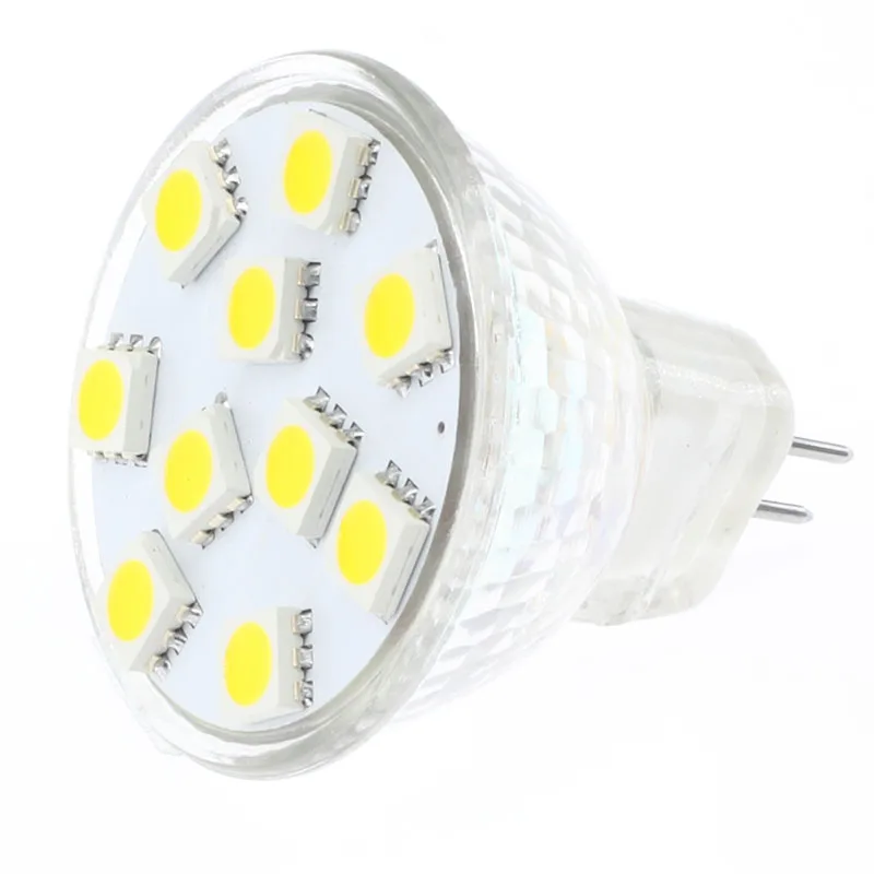 10LED MR11 LED Spot Light  5050 SMD Wide Volt (AC/DC 12-24V) White Display Jewelry Home Office 1pcs/lot