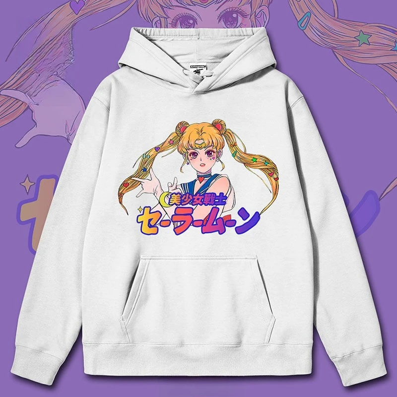 Sailor Moon 2025 nueva moda novedosa Sailor Moon Hare ilustración suéter con capucha chaqueta de marca de moda de Anime para hombres y mujeres