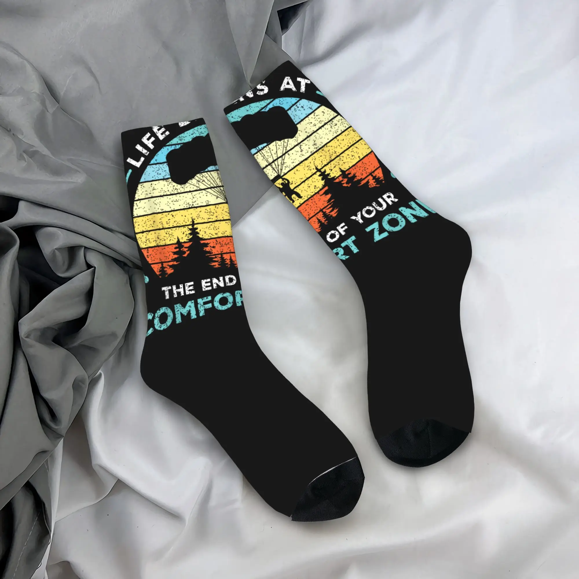 

Skydiving Parachute Lover Stockings Skydiver Design Kawaii Socks Winter Anti Bacterial Socks Men Skateboard Medium Soft Socks