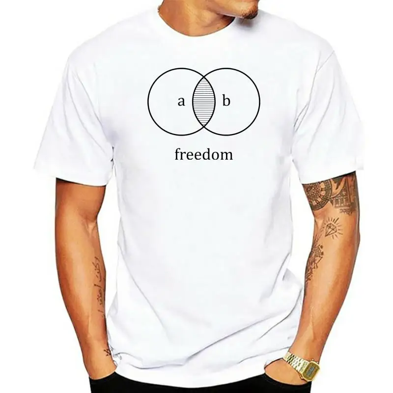 Men Intersection Proportion T-Shirt Good Quality Fashion Slim Fitted Teeshirt Freedom Zone Mathematics Public Area T Shirt