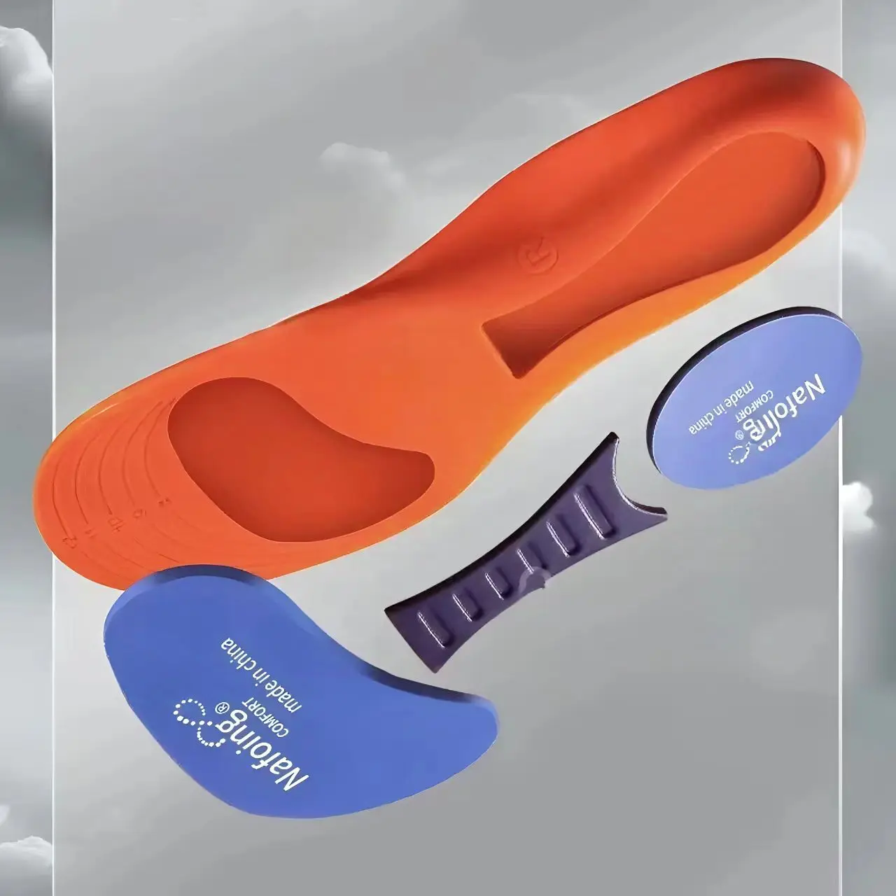 Summer Unisex Sports Shock-absorbing Insole Soft Comfortable Sweat Absorbing and Breathable Cushioning Insole with Arch Support