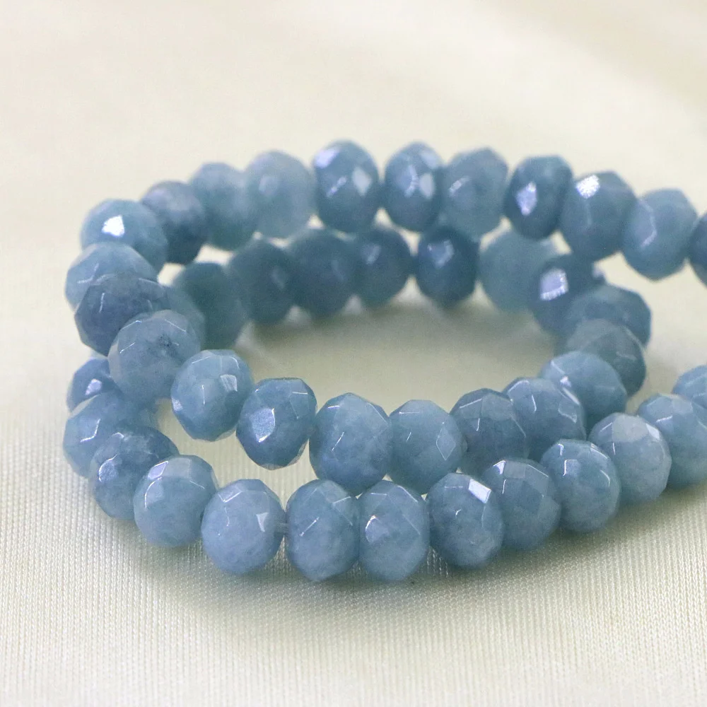 Charm 5X8Mm Natuursteen Aquamarijn Jades Wiel Vorm Strand Losse Kralen Diy Vrouwen Meisje Gift Maken Ketting armband Sieraden