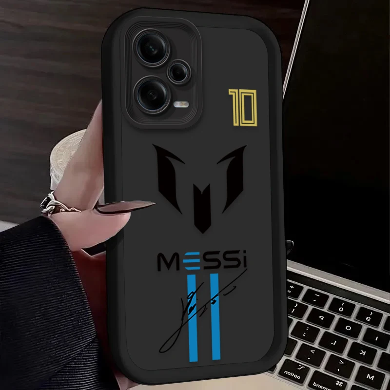 M-messi C-cR7-R-Ronaldos حافظة ناعمة لهاتف Xiaomi Redmi Note 13 14 12 11 Pro Plus 5G 12S 11S 10s 10 9 Redmi 14C 13C 12C 12 4G A3 A3X