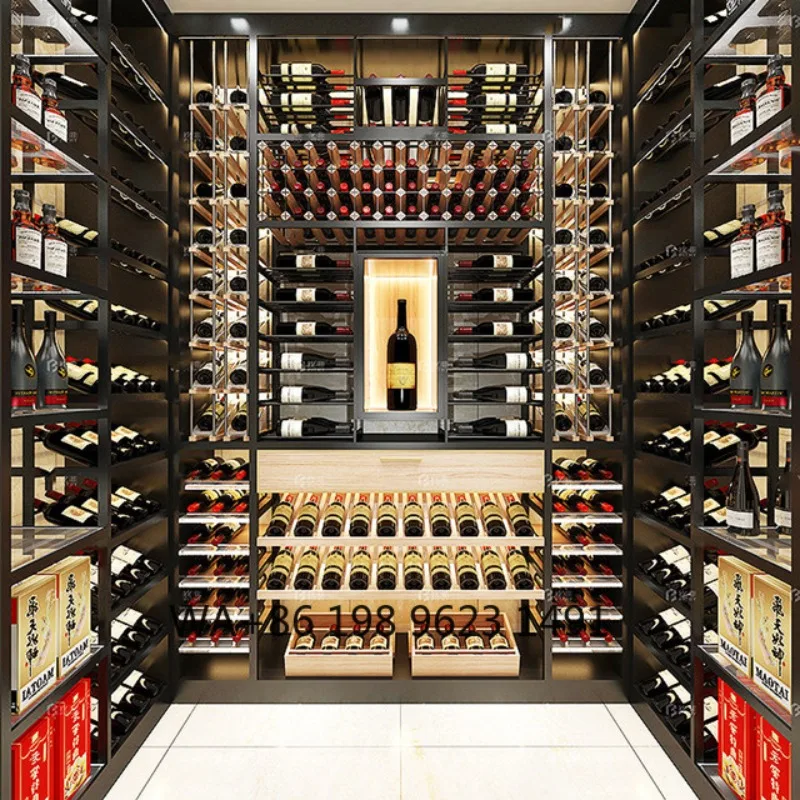 Foshan Factory Custom Wine Cellar Cabinet Constant Temperature Humidity Control Stainless Steel with LCD Display