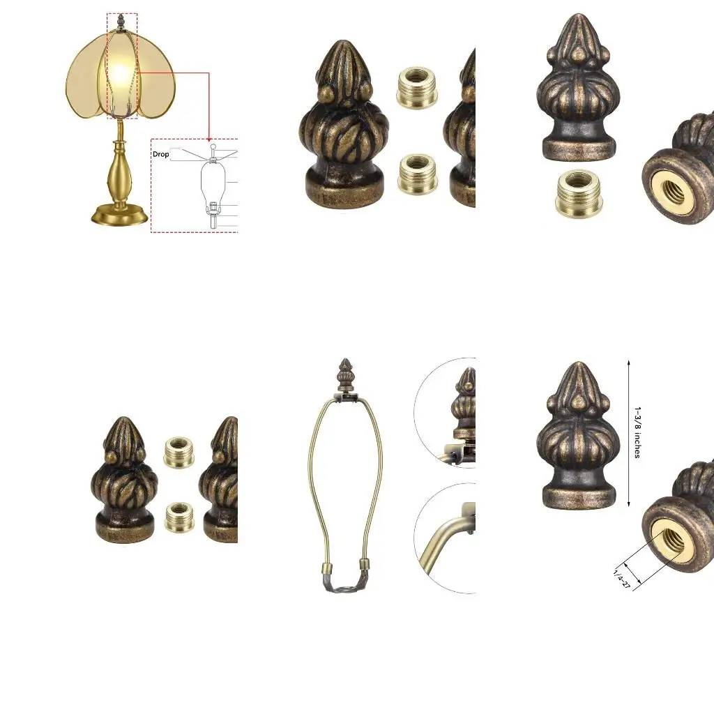 Bronze Metal Lamp Finial Cap Knob Lamp Decoration for Lamp Shade Standard Lamp Harps Desk lamps Floor lamps Multifunctional