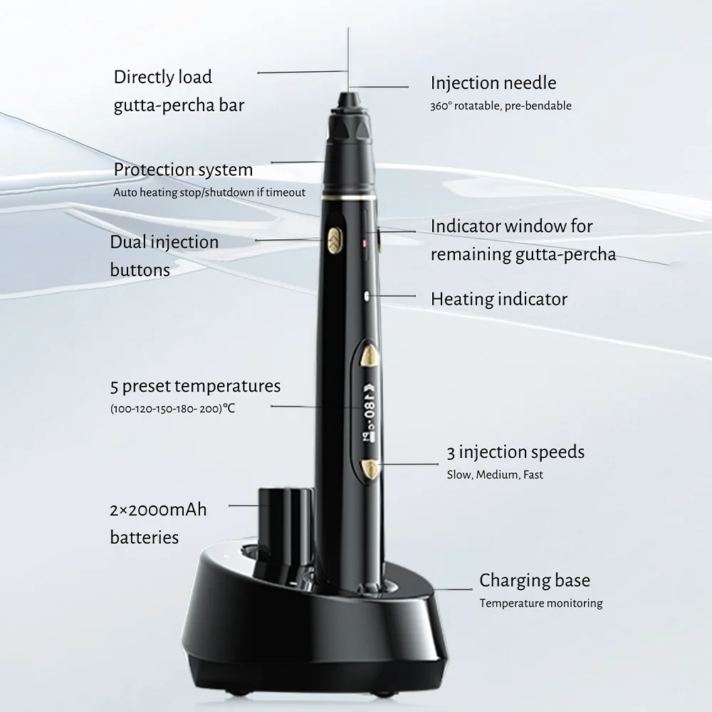 Woodpecker Fi-E Dental Gutta Percha Обтурационная система Эндодонтическая ручка с подогревом Инструменты для эндодонтического лечения горячим расплавом