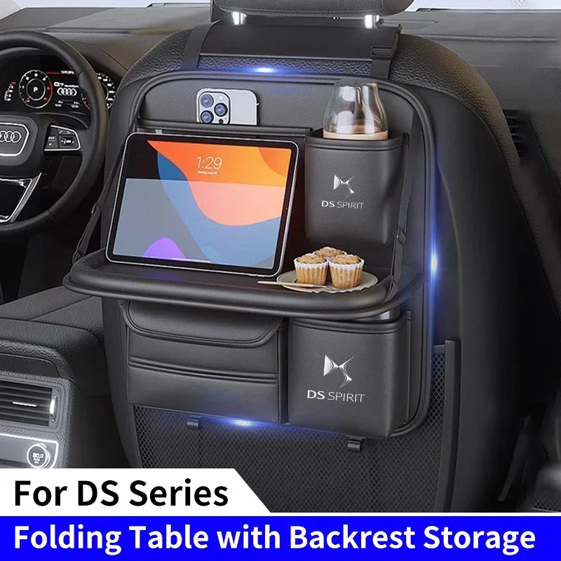 

Car Seat Back Organizer with Foldable Table Tray Seat Back Storage Bag For DS SPIRIT DS3 DS4 DS5 DS6 DS7 150e 5LS Tablet Holder