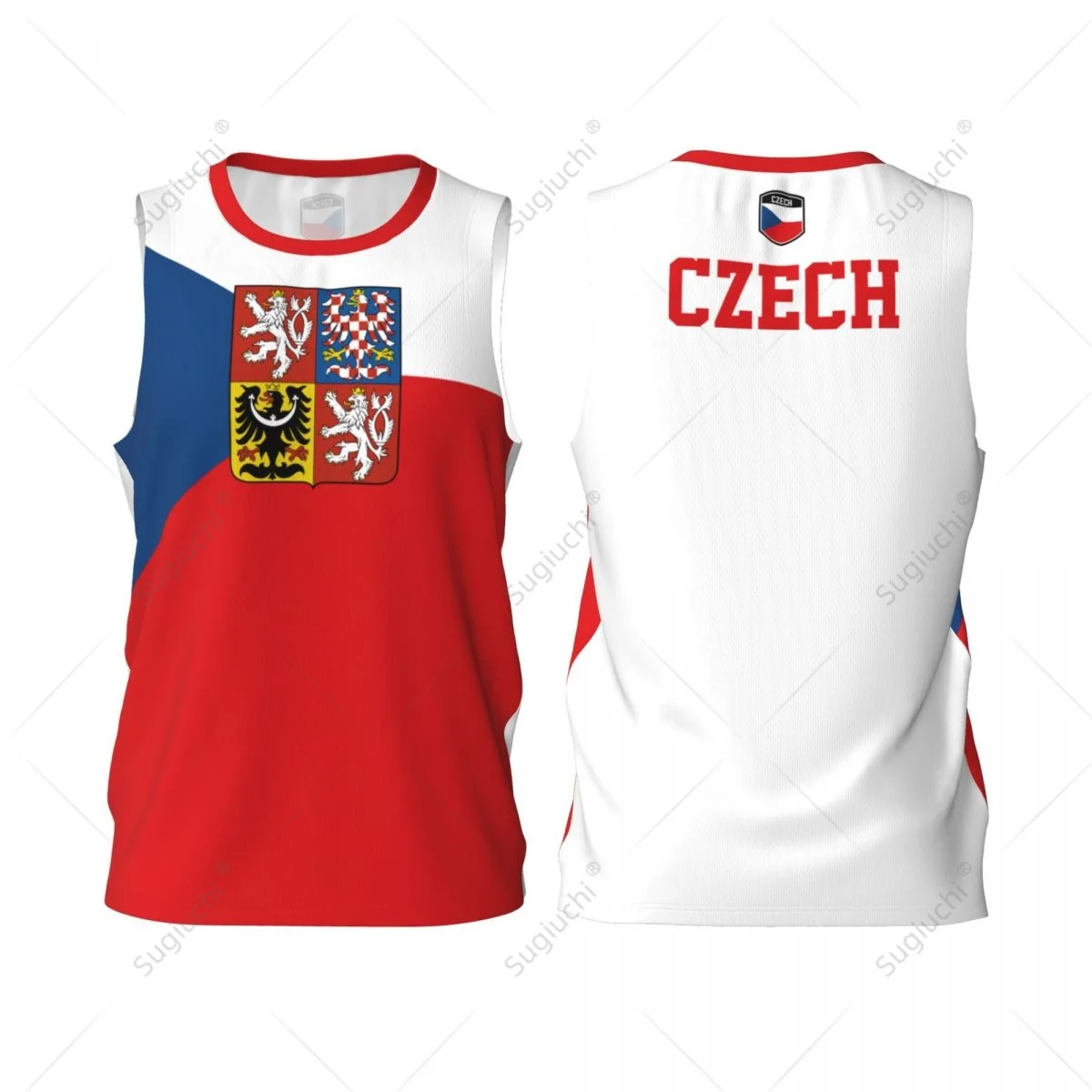 

Czech Republic Flag Men Basketball Sports Jersey Running Fitness Multifunction Sleeveless tshirt Exclusive Custom Name Nunber