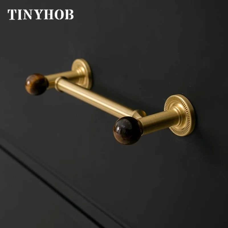 

Tinyhob Brass Furniture Handles for Wardrobe Dresser Kitchen Cupboard Drawer Pulls Crystal Home Decor /Drop Shipping Available