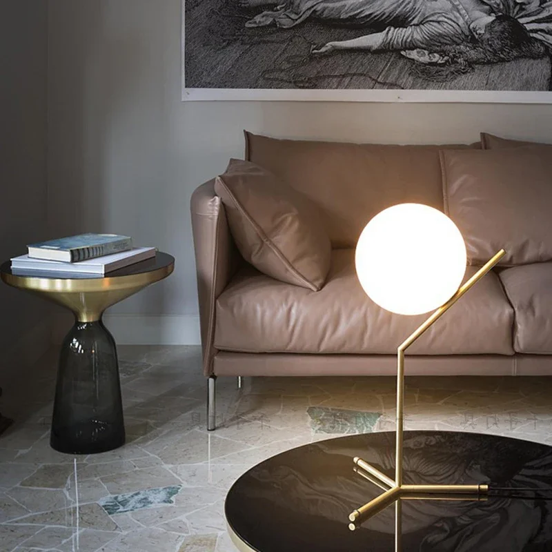 Imagem -04 - Designer Italiano Glass Ball Table Lamp Alta Qualidade ic Desk Light para Quarto