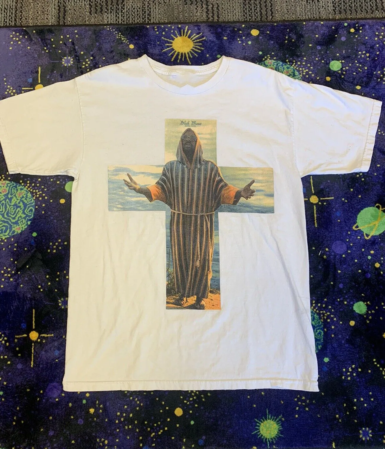 Jesus Isaac Hayes white Short T Shirt All Size Cotton