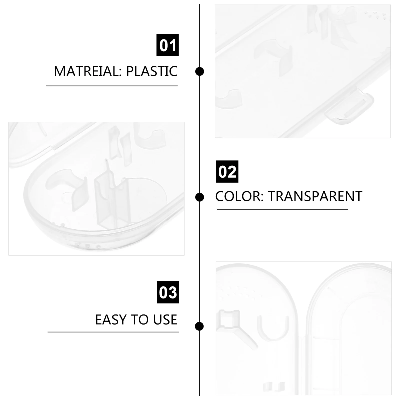 

Portable Toothbrush Case Travel Holder Plastic Electric Toothbrush Cover For Oral- Lightweight Transparent Durable Food