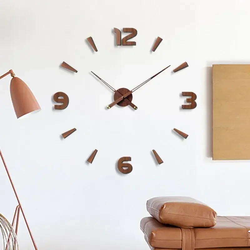 Creative Wall Clock Stickers Modern Brief Retro Wall Clock Living Room Aesthetic Kitchen Design Clocks Luxury Home Decoration