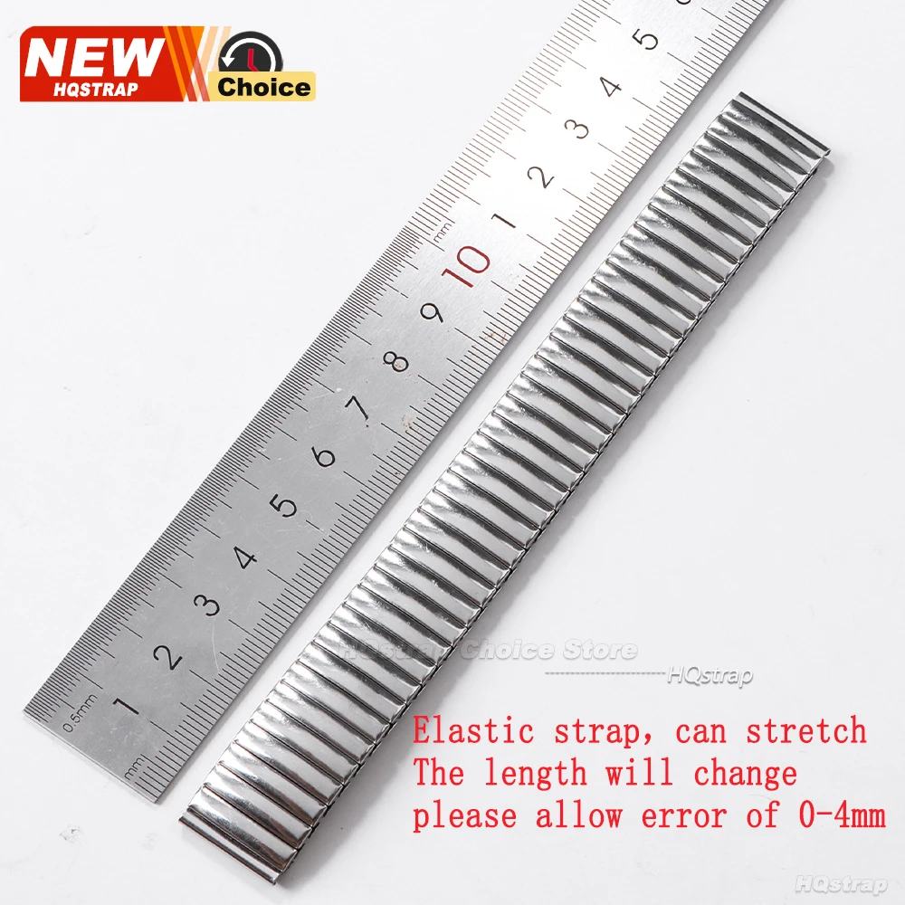 New Elastic Strap 12mm 14mm 16mm 18mm 20mm 22mm Stainless Steel Watch Band Women Men Bracelet Expansion Wristband Silver Gold image 6
