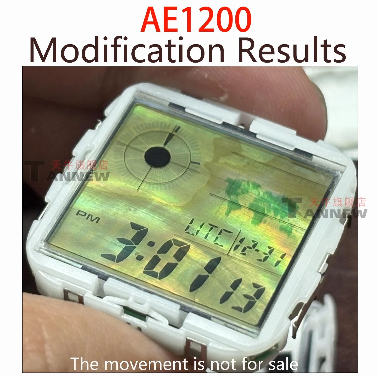 Mother-of-Pearl LCD Display Mod For 5600 5610 F-91W AE1200 etc,, Digital Watch Screen Film (No Movement) image 3
