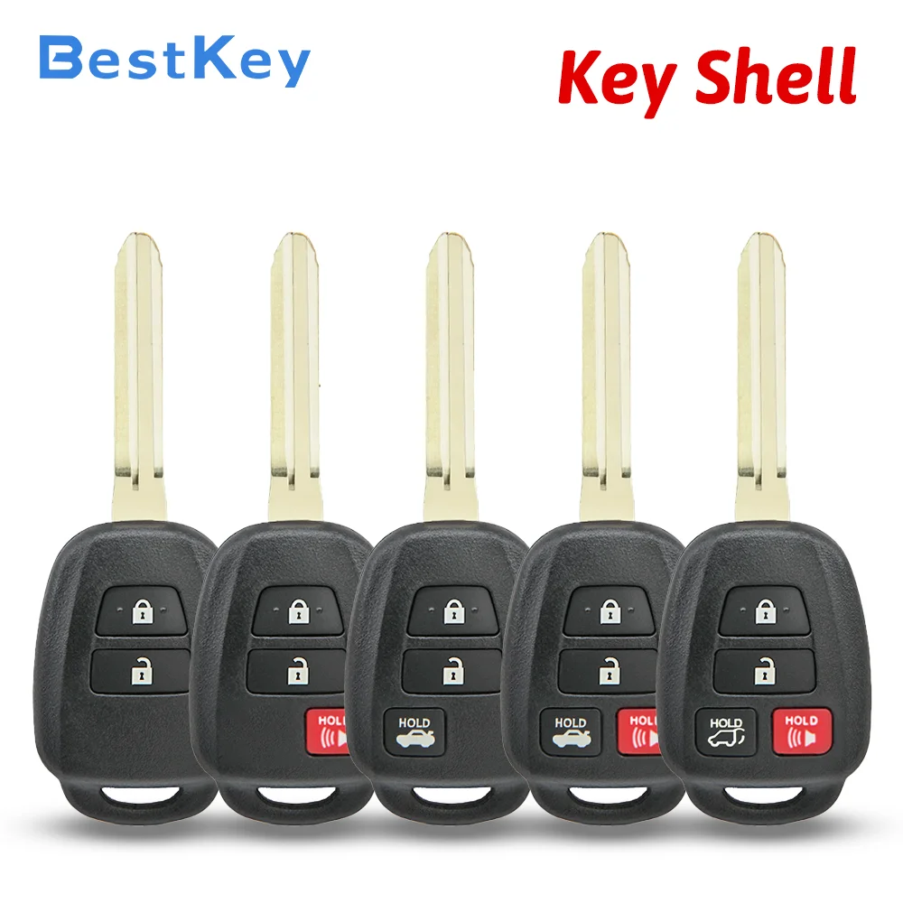 Best Key Precision Molded Flip Key Shell TOY43 2/3/4 Button For Toyota Camry Corolla RAV4 Highlander Prius Land Cruiser