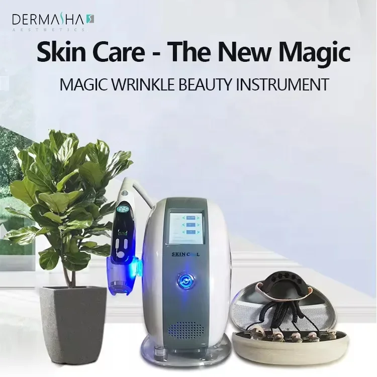 Dermasha 2024, gran oferta, masajeador de dedos dorados para el cuidado de los ojos, máquina de belleza, masaje facial y corporal, Ems, microcorriente, diamante, dedo dorado