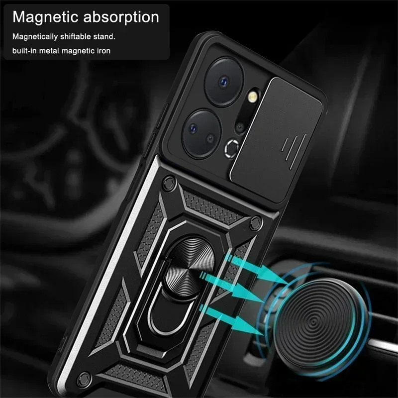 Etui na telefon Honor X7A 2023 Shockproof Armor Camera Lens Protective Magnetic Holder Ring Etui na telefon Honor X7A 5G X 7A Back Cover