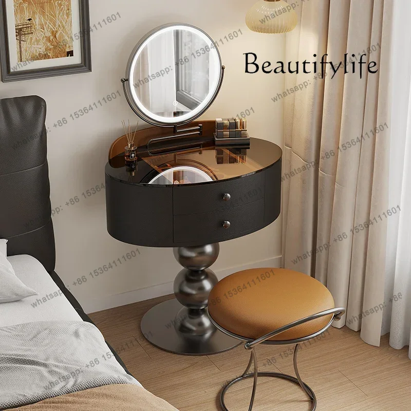 

Small Bedroom Vanity Table Corner Bedside Makeup Mirror Dressing Table Chair Luxury Mesa De Maquillaje Postmodern Furniture