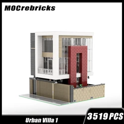 MOC-80733 City Street View Classical Modern Villa Building Modular Building Block Assembly Model Brick Toy Gifts